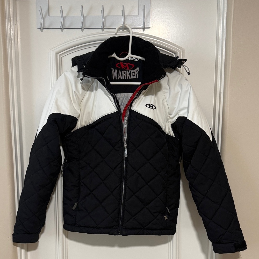Marker Black and White Quilted Ski Jacket